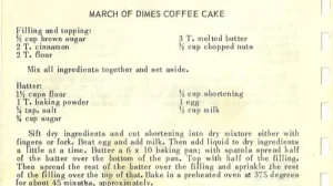 MARCH OF DIMES COFFEE CAKE