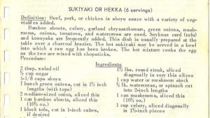 SUKIYAKI OR HEKKA