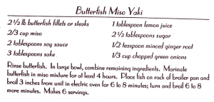 Butterfish Miso Yaki