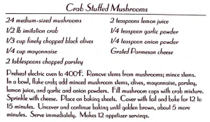 Crab Stuffed Mushrooms