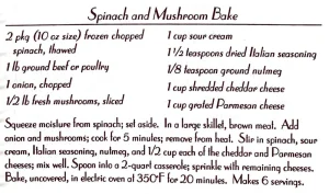 Spinach and Mushroom Bake