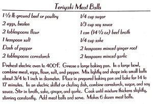 Teriyaki Meat Balls