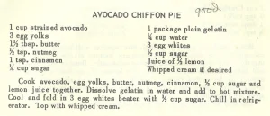 Avocado Chiffon Pie