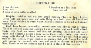 Chicken Luau