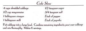Cole Slaw
