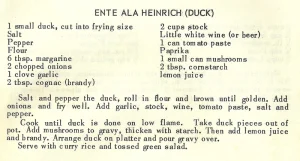 Ente Ala Heinrich (Duck)