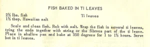Fish Baked in Ti Leaves