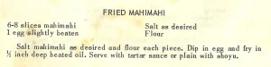 Fried Mahimahi