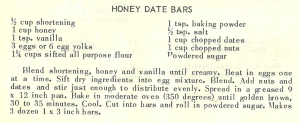 Honey Date Bars