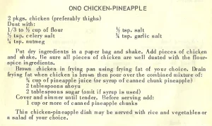 Ono Chicken-Pineapple
