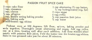 Passion Fruit Spice Cake