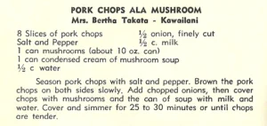 Pork Chops Ala Mushroom