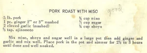 Pork Roast with Miso