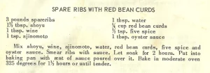 Spare Ribs With Red Bean Curds