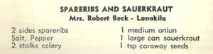 Spareribs and Sauerkraut