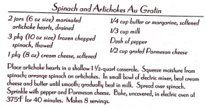 Spinach and Artichoke Au Gratin