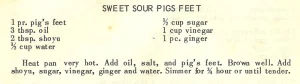 Sweet Sour Pigs Feet