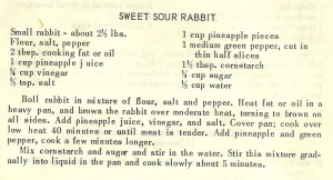 Sweet Sour Rabbit