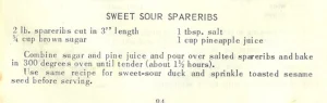Sweet Sour Spareribs