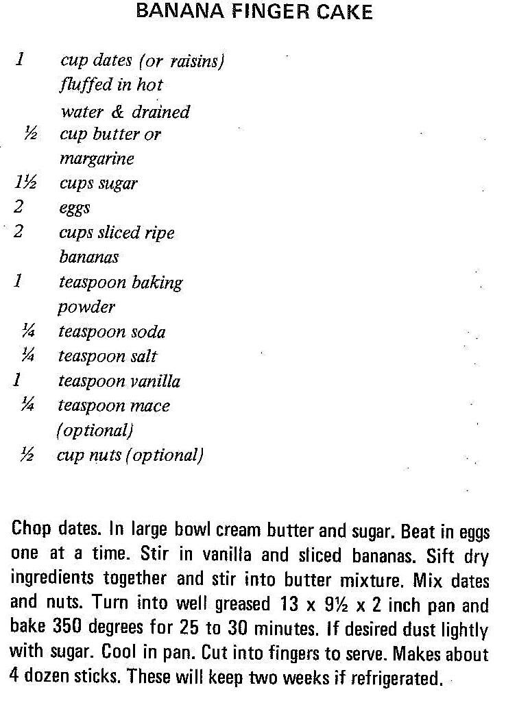 Banana Finger Cake