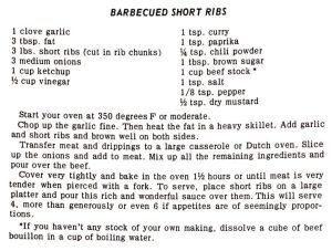 Barbecued Short Ribs