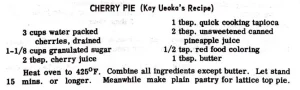Cherry Pie (Kay Ueoka’s Recipe)