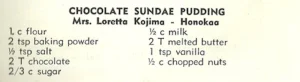 Chocolate Sundae Pudding