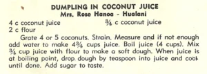 Dumpling in Coconut Juice