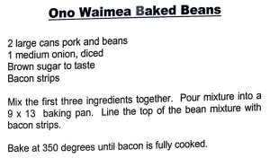 Ono Waimea Baked Beans