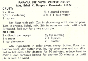 Papaya Pie With Cheese Crust