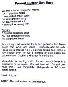 Peanut Butter Oat Bars