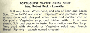 Portuguese Watercress Soup