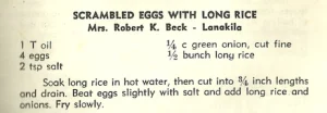 Scrambled Eggs With Long Rice