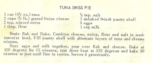 Tuna Swiss Pie