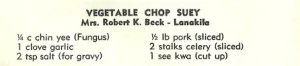 Vegetable Chop Suey