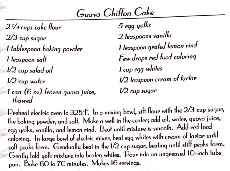 Guava Chiffon Cake