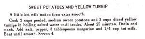 Sweet Potatoes and Yellow Turnip