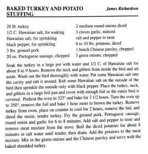 Baked Turkey with Potato Stuffing