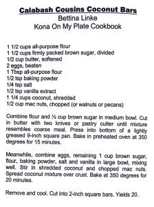 Calabash Cousins Coconut Bars