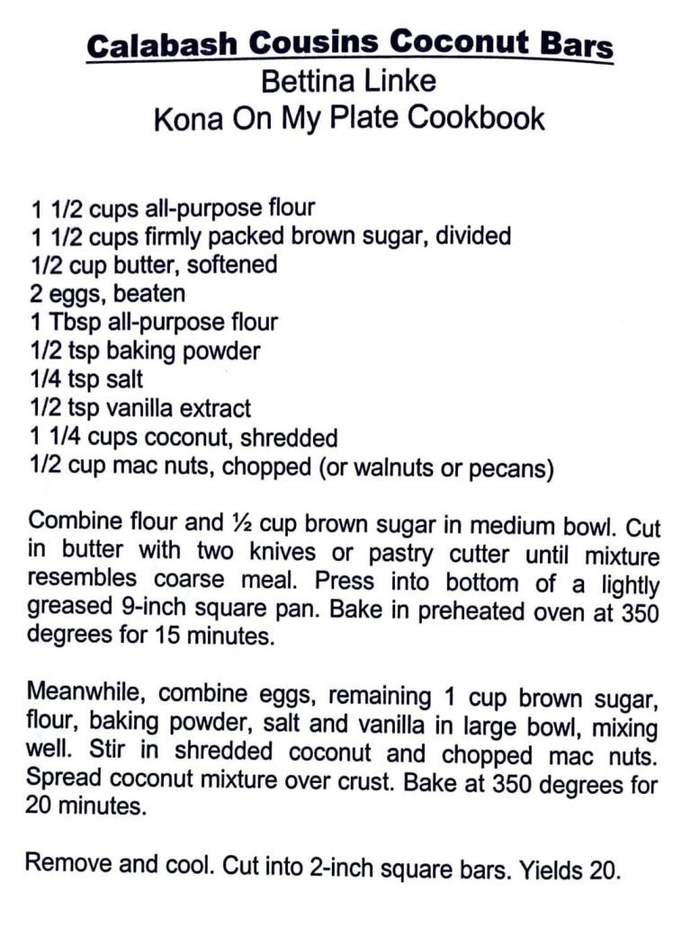 Calabash Cousins Coconut Bars