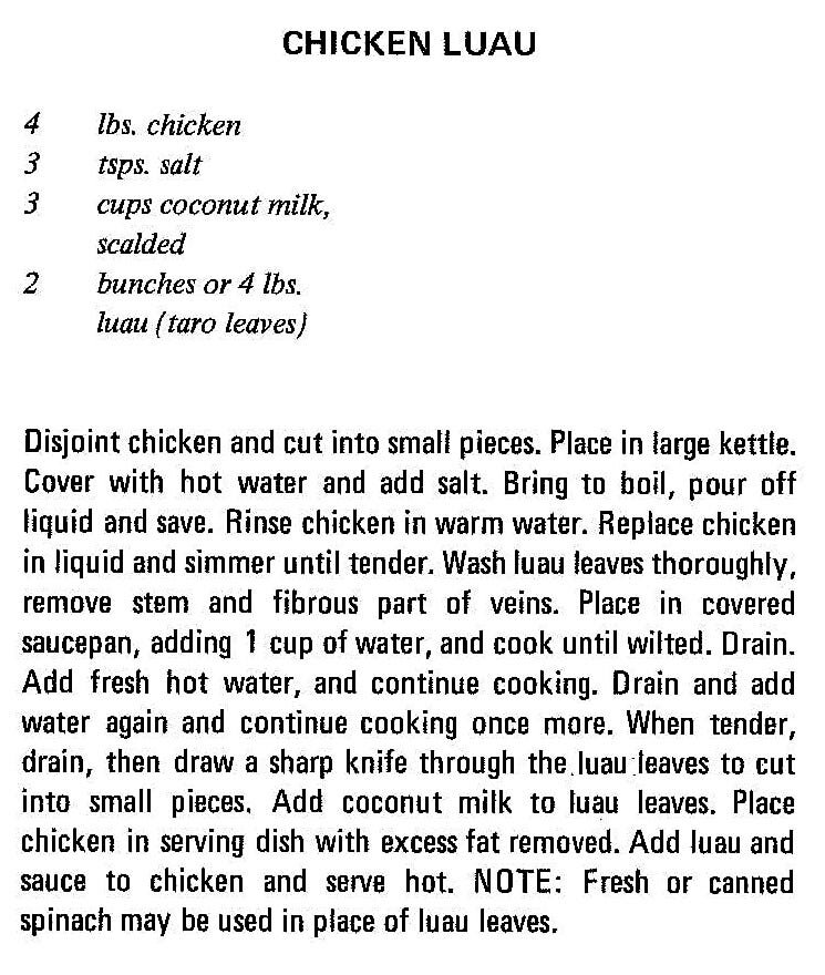 Chicken Luau