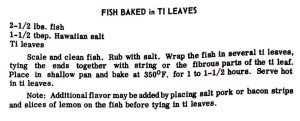 Fish Baked in Ti Leaves
