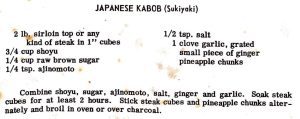 Japanese Kabob (Sukiyaki)