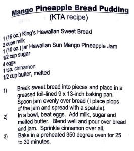 Mango Pineapple Bread Pudding