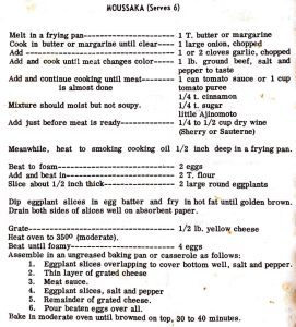 Moussaka (Serves 6)