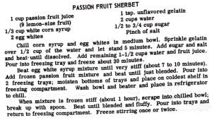 Passion Fruit Sherbet