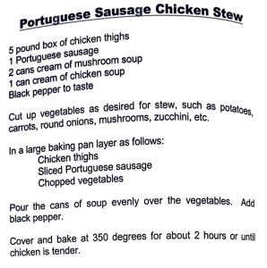Portuguese Sausage Chicken Stew