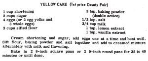 Yellow Cake (1st Prize County Fair)