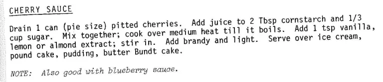Cherry Sauce