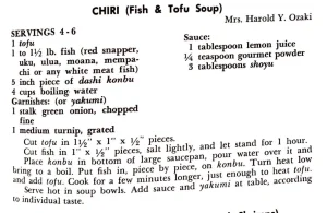 Chiri (Fish & Tofu Soup)